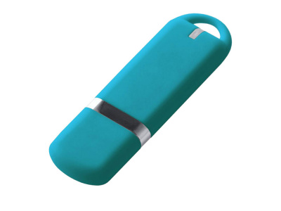 USB-флешка на 64 ГБ 3.0 USB, с покрытием soft-touch, голубой