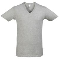 Каталог Футболка мужская MASTER 150 с глубоким V-обр. вырезом, серый меланж от интернет-магазина «7 Сувениров»