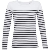 Каталог Футболка женская с длинным рукавом Matelot LSL Women, белая с синим от интернет-магазина «7 Сувениров»