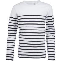 Каталог Футболка детская с длинным рукавом Matelot LSL Kids, белая с синим от интернет-магазина «7 Сувениров»