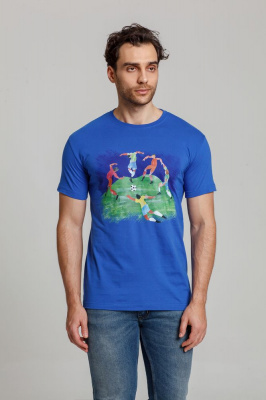 Футболка «Футбол via Матисс» 190, ярко-синяя, размер S