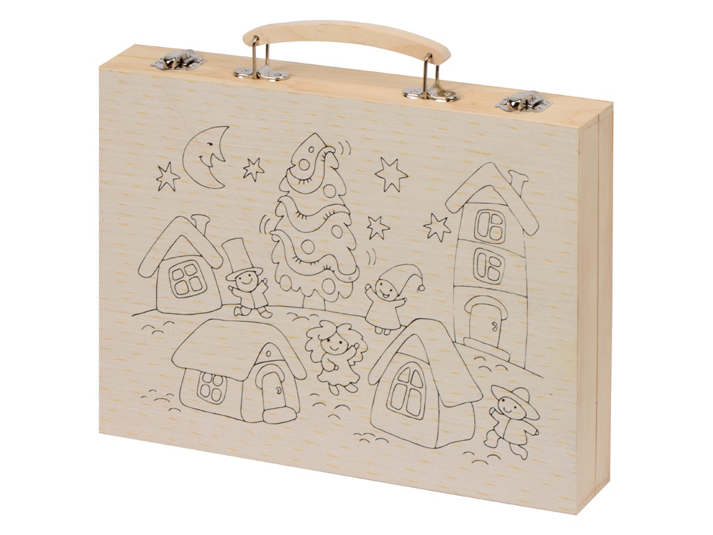 Набор для рисования из 67 предметов в чемодане с рождественским рисунком