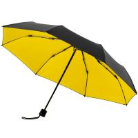 Каталог Зонт складной с защитой от УФ-лучей Sunbrella, желтый с черным от интернет-магазина «7 Сувениров»