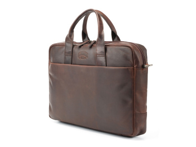 Сумка KLONDIKE DIGGER Mavis, натуральная кожа в темно-коричневом цвете, 32 x 40 x 8 см