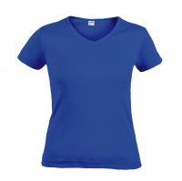 Каталог Футболка женская LADY 220 с V-обр. вырезом, ярко-синяя (royal) от интернет-магазина «7 Сувениров»