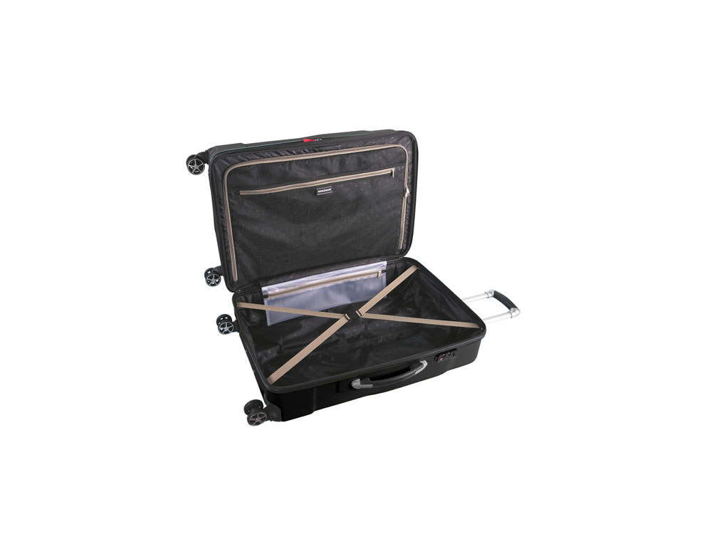 Чемодан SWISSGEAR ADAMS, АБС-пластик, 52 x 31 x 78 см, 96 л, черный