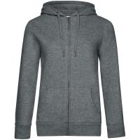 Каталог Толстовка с капюшоном на молнии женская Queen, темно-серый меланж от интернет-магазина «7 Сувениров»