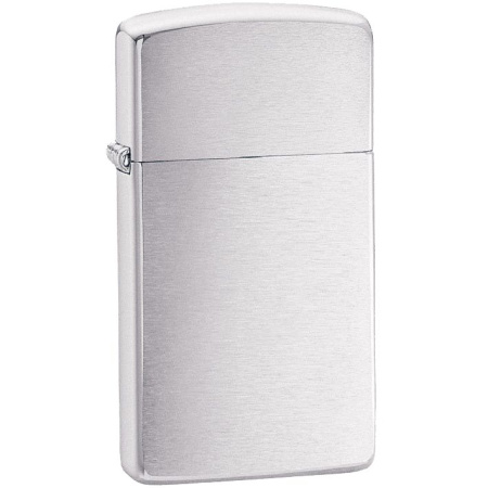 Каталог Зажигалка Zippo Slim Brushed, матовая серебристая от интернет-магазина «7 Сувениров»