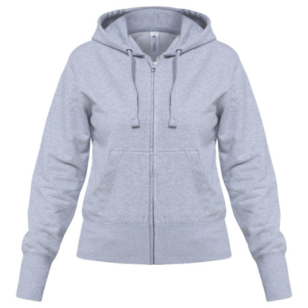 Каталог Толстовка женская Hooded Full Zip серый меланж от интернет-магазина «7 Сувениров»