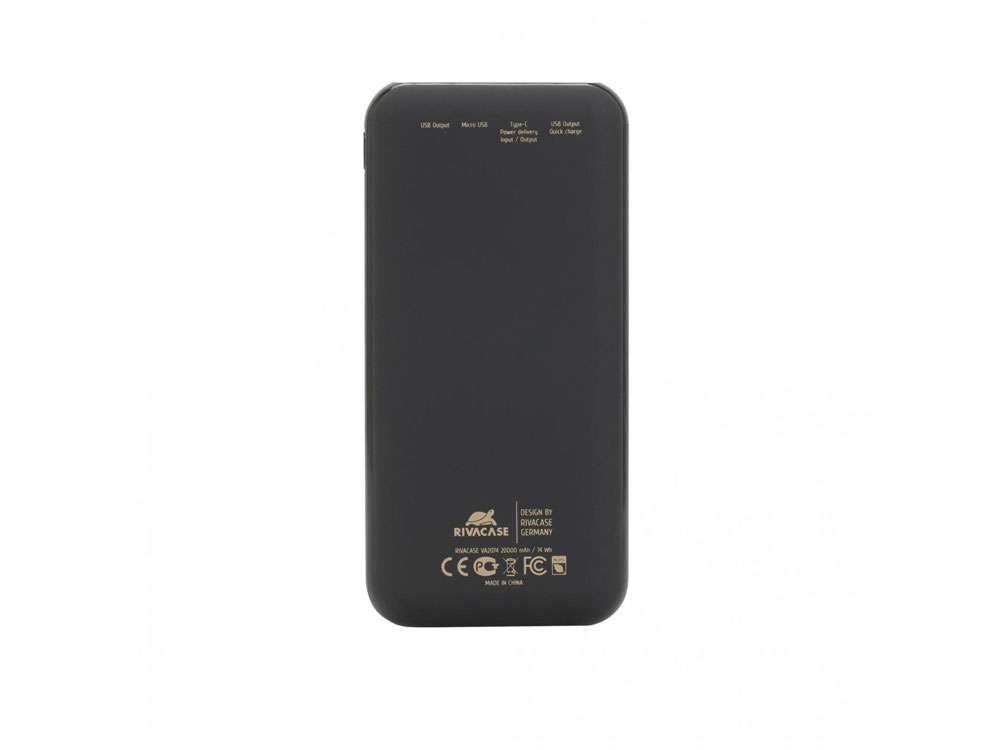 Внешний аккумулятор VA2074 с поддержкой QC 3.0 и PD, 20 000 mAh, черный Внешний аккумулятор VA2074 с поддержкой QC 3.0 и PD, 20 000 mAh, черный