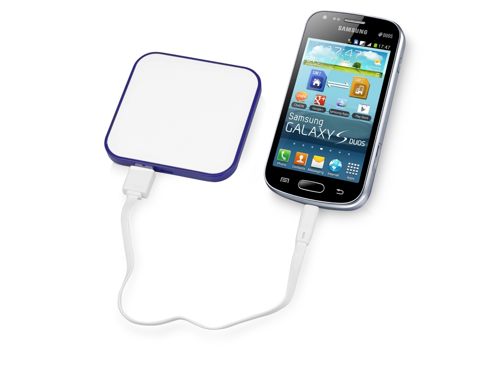 Портативное зарядное устройство (power bank) Квадрум, 2600 mAh, синий Портативное зарядное устройство (power bank) Квадрум, 2600 mAh, синий