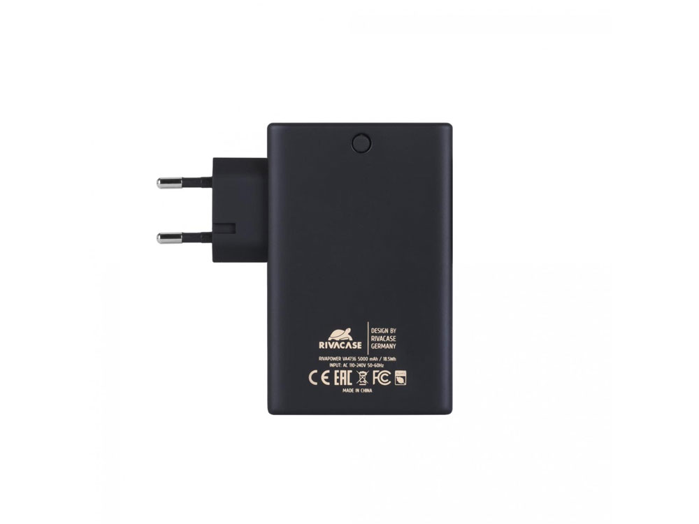 Внешний аккумулятор VA4736 со встроенным зарядным устройством, 5000 mAh, черный Внешний аккумулятор VA4736 со встроенным зарядным устройством, 5000 mAh, черный