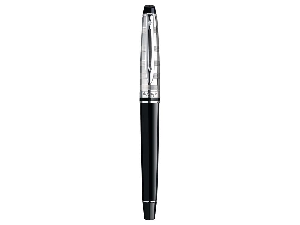 Ручка роллер Waterman Expert Deluxe Black CT F, черный/серебристый