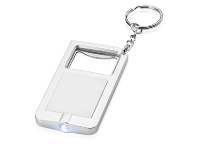 Брелок-открывалка Orcus с фонариком, белый