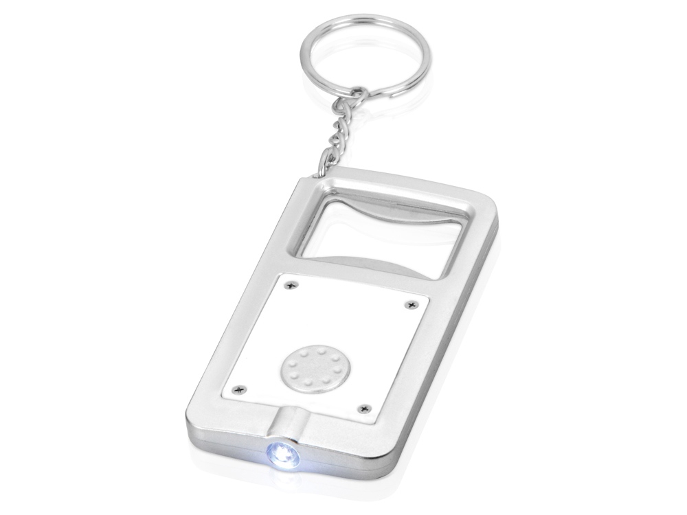 Брелок-открывалка Orcus с фонариком, белый