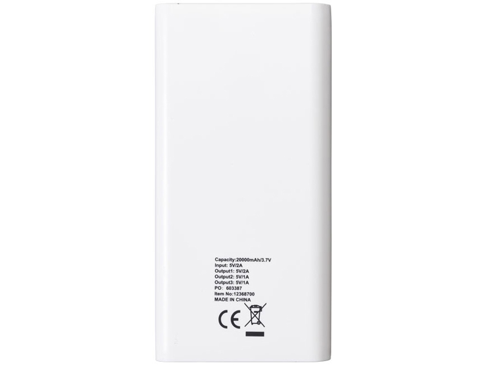 Зарядное устройство емкостью 20000 mAh, белый Зарядное устройство емкостью 20000 mAh, белый