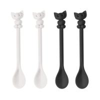 Каталог Набор ложек Miaou, черный с белым от интернет-магазина «7 Сувениров»