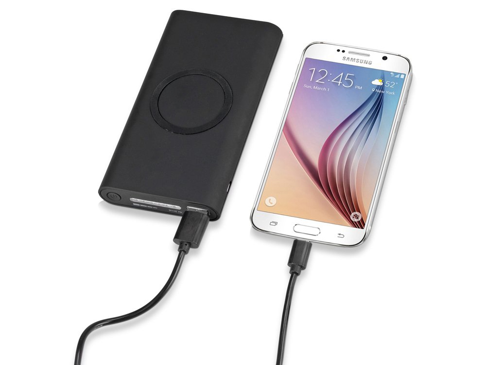 Портативный набор с беспроводным зарядным устройством (power bank) Force, 8000 mAh Портативный набор с беспроводным зарядным устройством (power bank) Force, 8000 mAh
