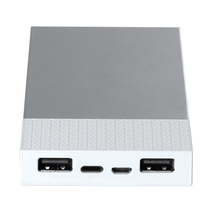 Универсальный аккумулятор "Slim Pro" (10000mAh),белый, 13,8х6,7х1,5 см,пластик,металл Универсальный аккумулятор "Slim Pro" (10000mAh),белый, 13,8х6,7х1,5 см,пластик,металл