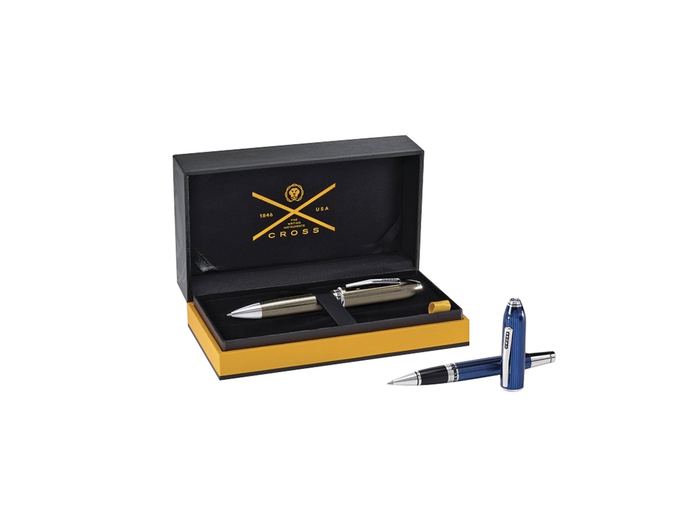 Ручка-роллер Selectip Cross Peerless Translucent Titanium Grey Engraved Lacquer