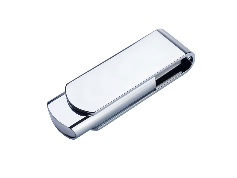 USB-флешка металлическая поворотная на 2 ГБ, глянец USB-флешка металлическая поворотная на 2 ГБ, глянец