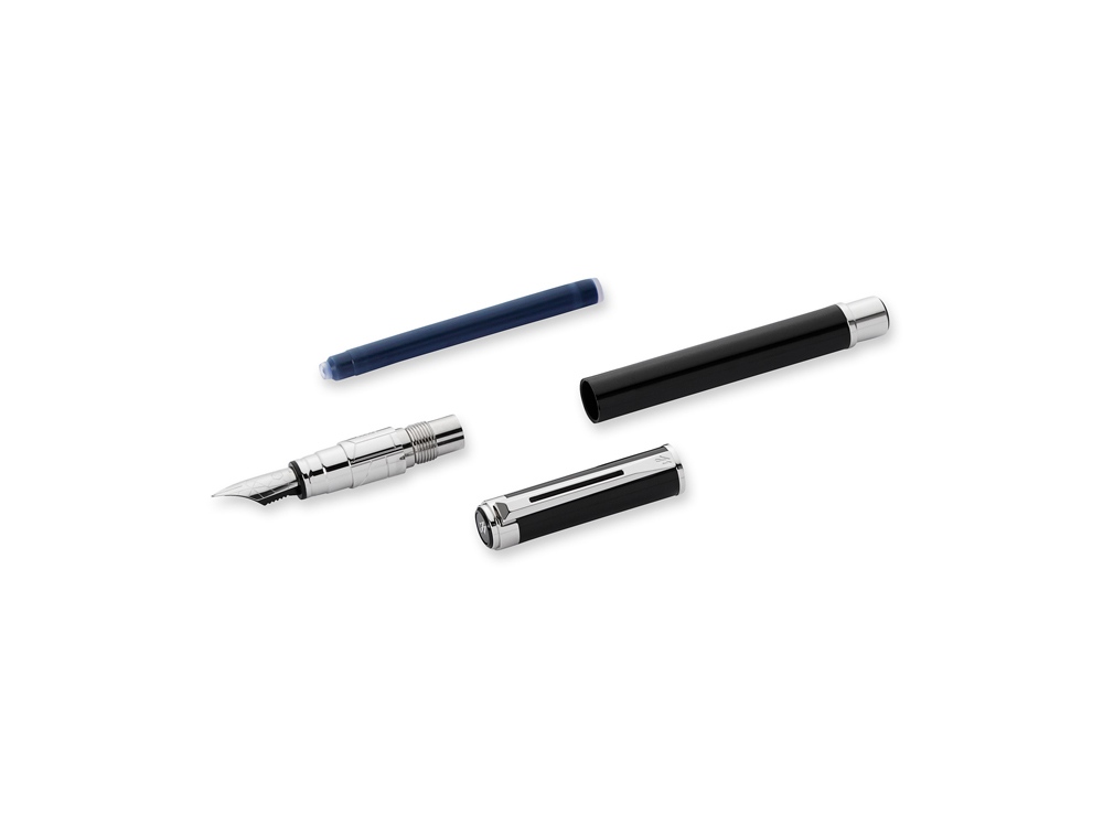 Ручка перьевая Waterman Perspective Black CT F, черный/серебристый