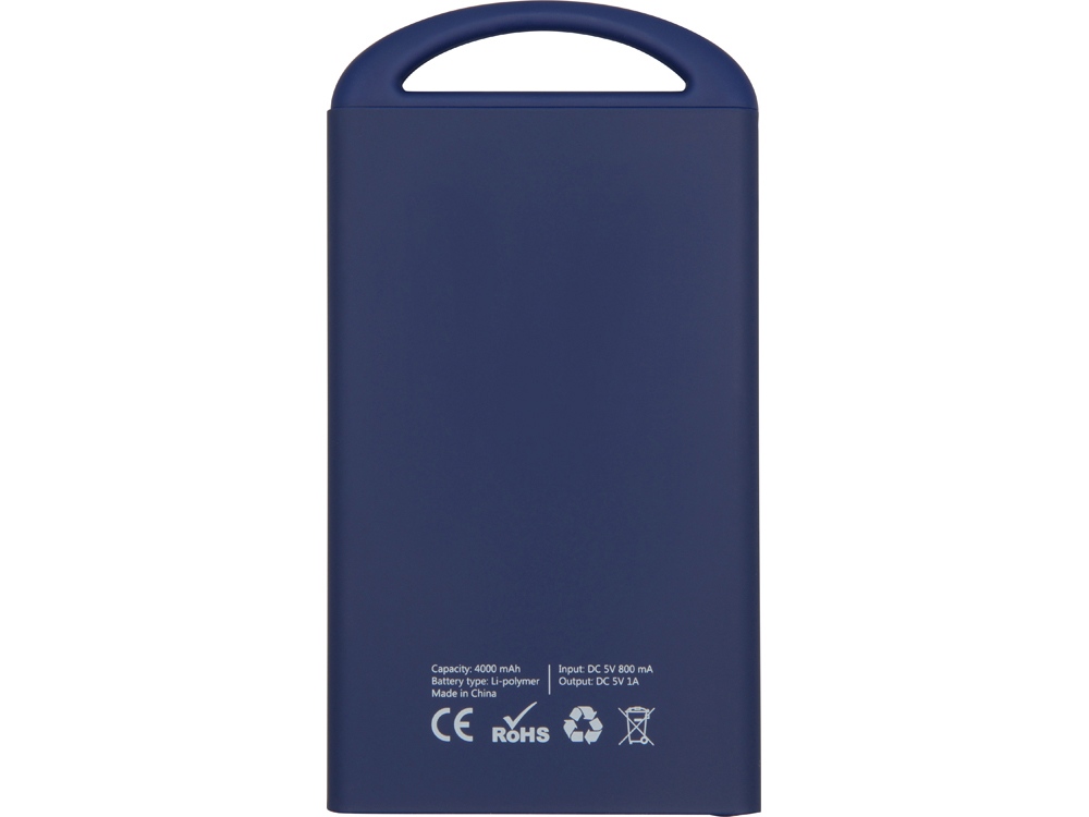 Портативное зарядное устройство Shine с зеркальной гравировкой, 4000 mAh, синий Портативное зарядное устройство Shine с зеркальной гравировкой, 4000 mAh, синий
