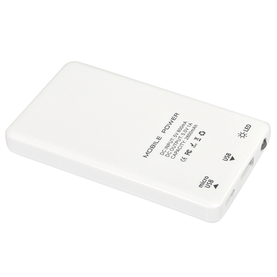 Универсальное зарядное устройство "Plain" (2800mAh) с фонариком Универсальное зарядное устройство "Plain" (2800mAh) с фонариком