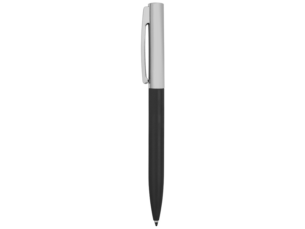 Ручка металлическая soft-touch шариковая Tally с зеркальным слоем, серебристый/черный