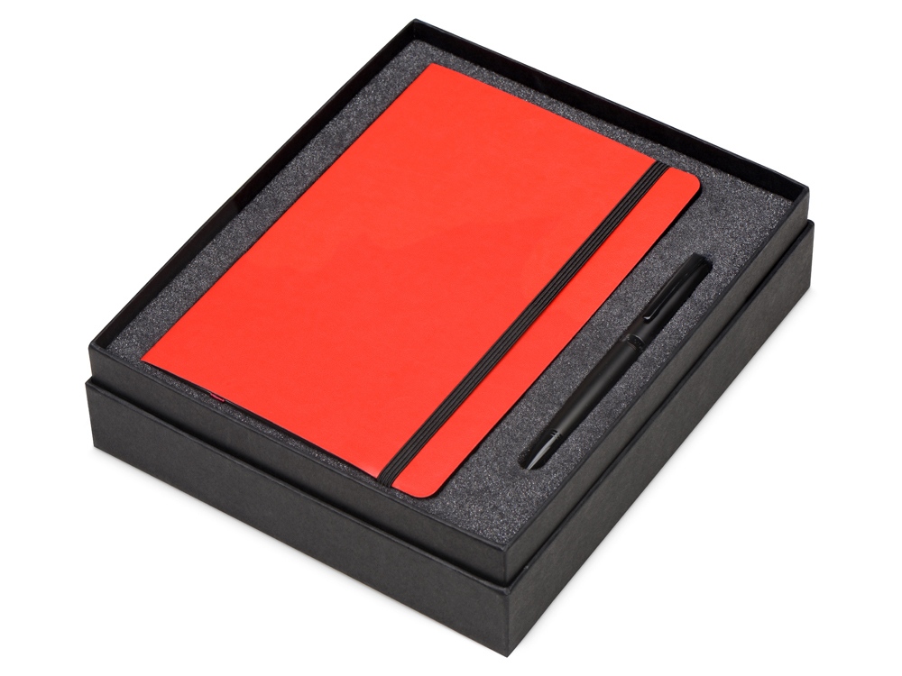 Подарочный набор Bruno Visconti Megapolis Soft: ежедневник А5 недат., ручка шарик., красный/черный