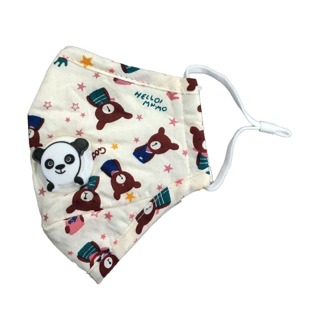 Каталог Маска из хлопка многоразовая детская с принтом 'Мишка' с клапаном (фильтр PM 2.5 в комплекте) от интернет-магазина «7 Сувениров»