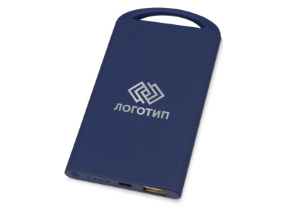 Портативное зарядное устройство Shine с зеркальной гравировкой, 4000 mAh, синий Портативное зарядное устройство Shine с зеркальной гравировкой, 4000 mAh, синий