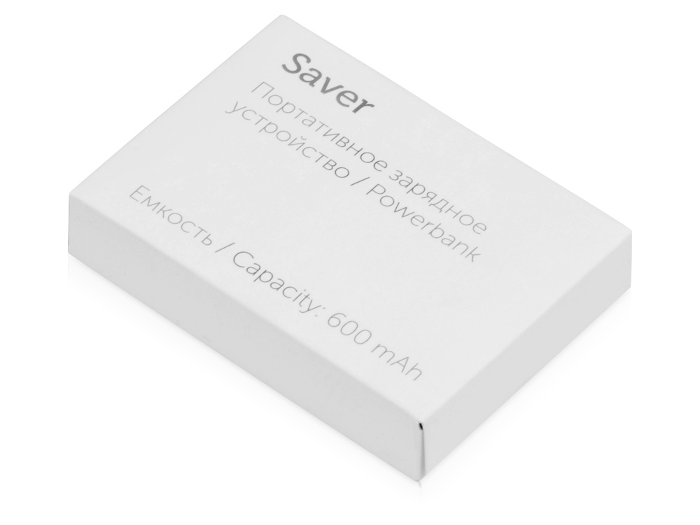 Портативное зарядное устройство-брелок Saver, 600 mAh, белый Портативное зарядное устройство-брелок Saver, 600 mAh, белый
