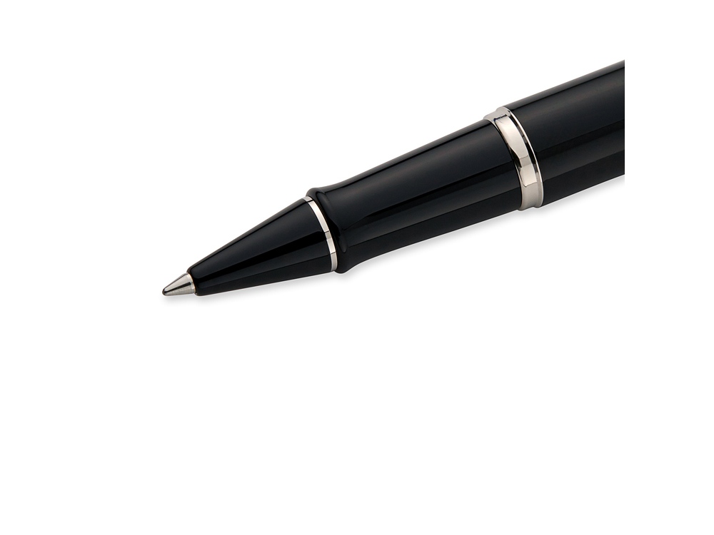 Ручка роллер Waterman Expert Deluxe Black CT F, черный/серебристый
