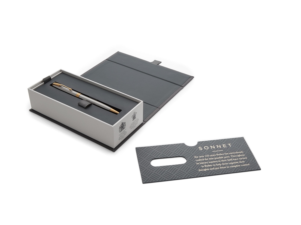 Ручка шариковая Parker Sonnet Core Stainless Steel GT, серебристый/золотистый