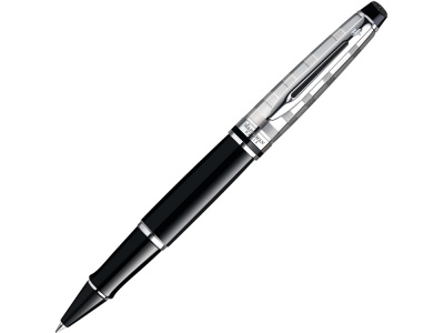 Ручка роллер Waterman Expert Deluxe Black CT F, черный/серебристый