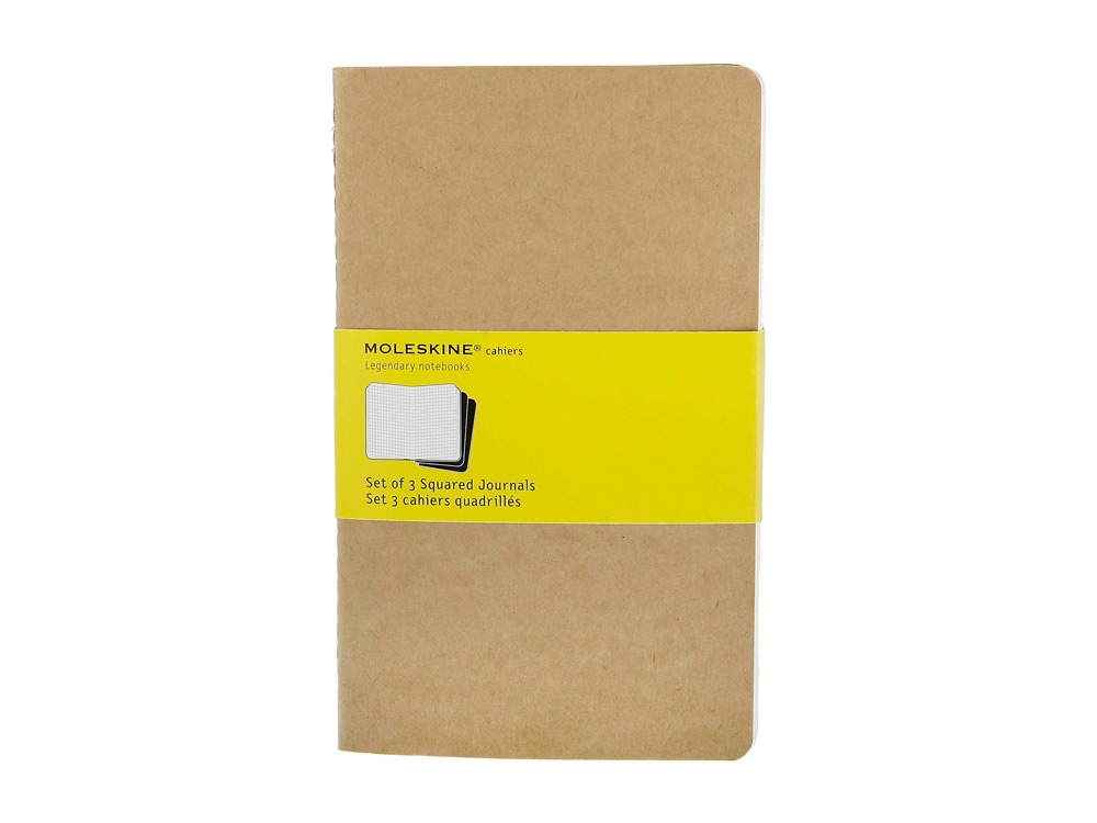 Записная книжка Moleskine Cahier (в клетку, 3 шт.), Large (13х21см), бежевый Записная книжка Moleskine Cahier (в клетку, 3 шт.), Large (13х21см), бежевый