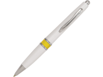 Ручка пластиковая шариковая Меридиан, белый/желтый