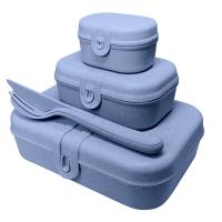 Каталог Набор ланчбоксов со столовыми приборами Pascal Organic, синий от интернет-магазина «7 Сувениров»