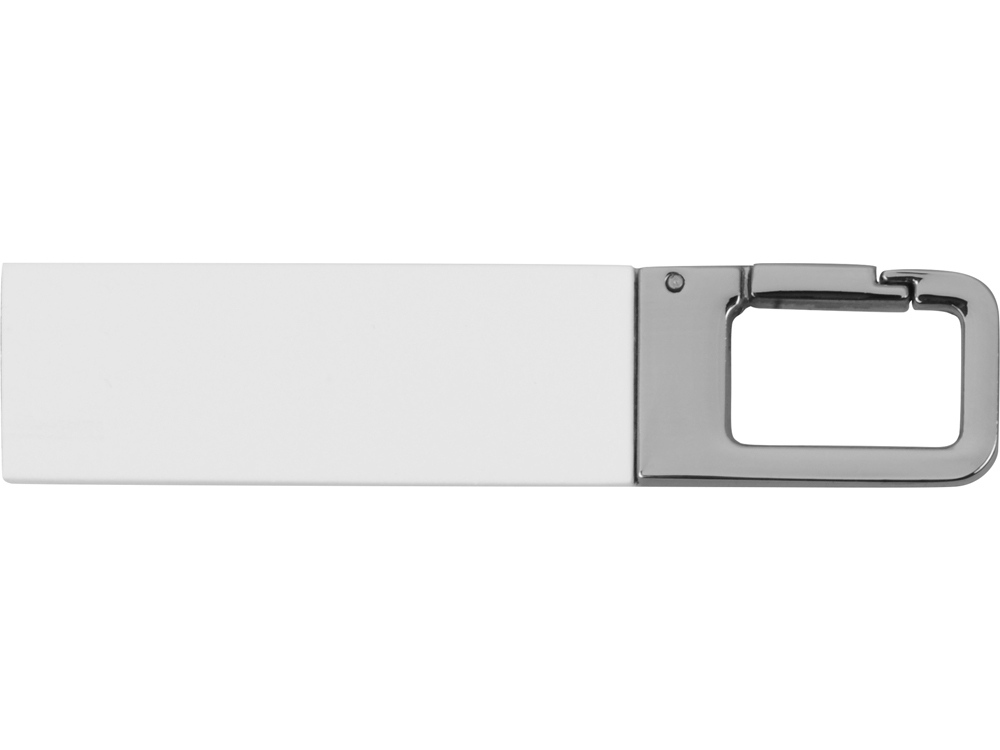 Флеш-карта USB 2.0 16 Gb с карабином Hook, белый/серебристый Флеш-карта USB 2.0 16 Gb с карабином Hook, белый/серебристый