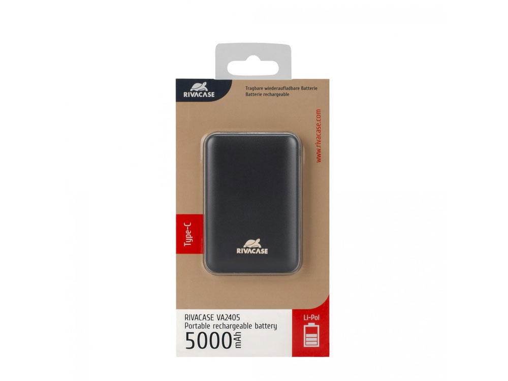 Внешний аккумулятор VA2405, 5000 mAh, черный Внешний аккумулятор VA2405, 5000 mAh, черный