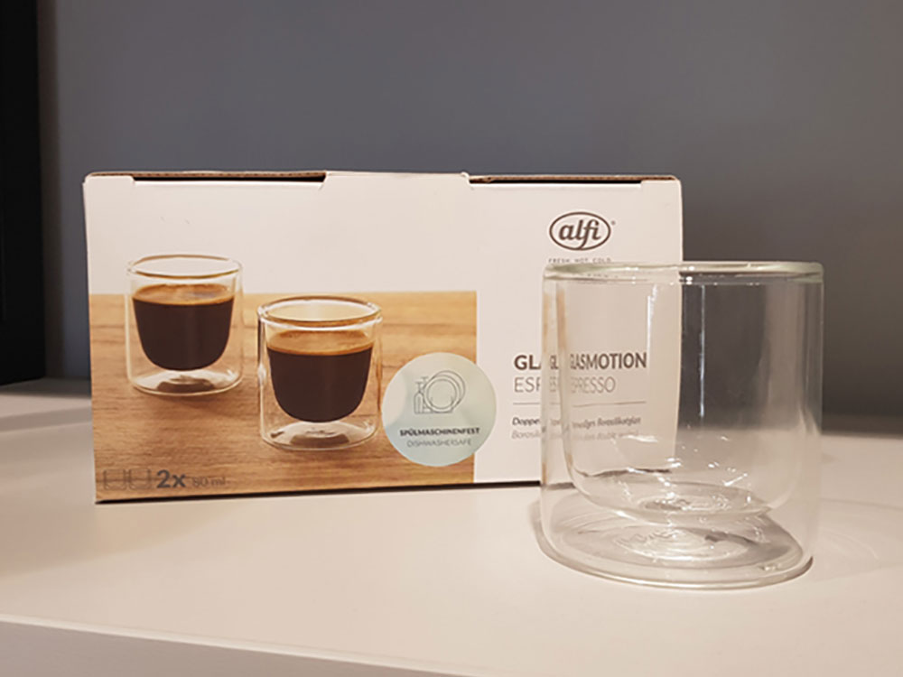 Набор стаканов из двойного стекла тм ALFI 80ml, в наборе 2 шт.