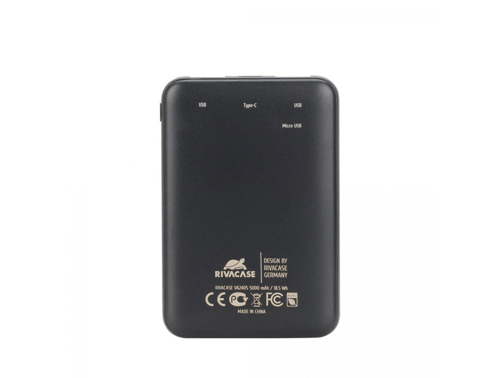 Внешний аккумулятор VA2405, 5000 mAh, черный Внешний аккумулятор VA2405, 5000 mAh, черный