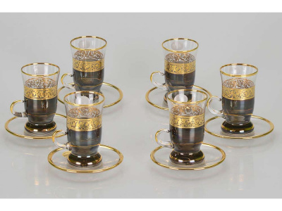 Чайный набор Важное совещание, черный/золотистый