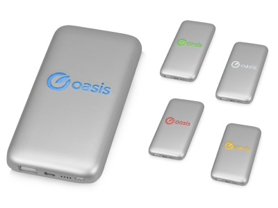 Портативное зарядное устройство XOOPAR BUBBLE BANG, 5 цветов подсветки, 5000 mAh, серебристый Портативное зарядное устройство XOOPAR BUBBLE BANG, 5 цветов подсветки, 5000 mAh, серебристый