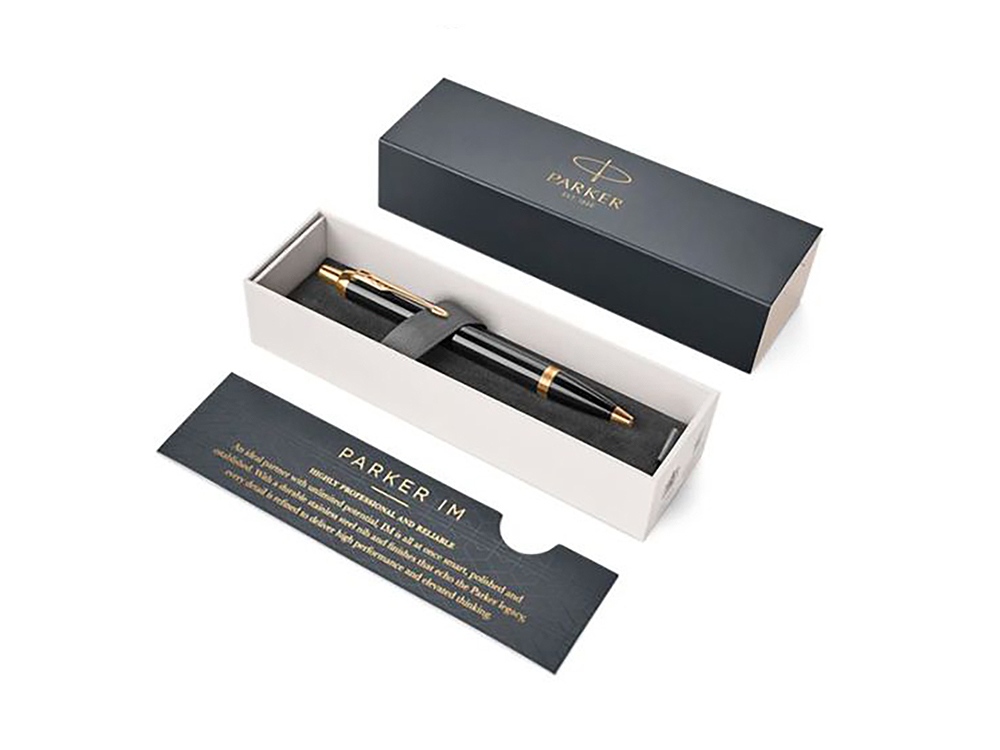 Ручка шариковая Parker IM Core Black GT, черный/золотистый