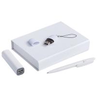 Каталог Набор Bond: аккумулятор, флешка и ручка, белый от интернет-магазина «7 Сувениров»