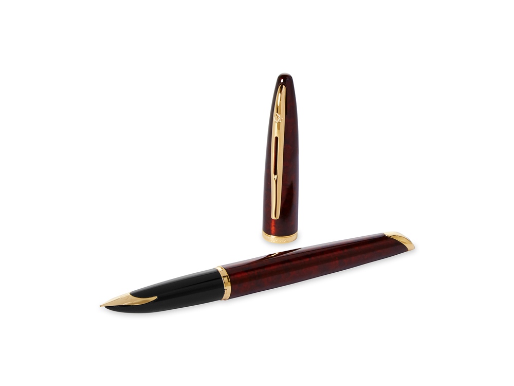Ручка перьевая Waterman Carene Amber GT F, коричневый/золотистый
