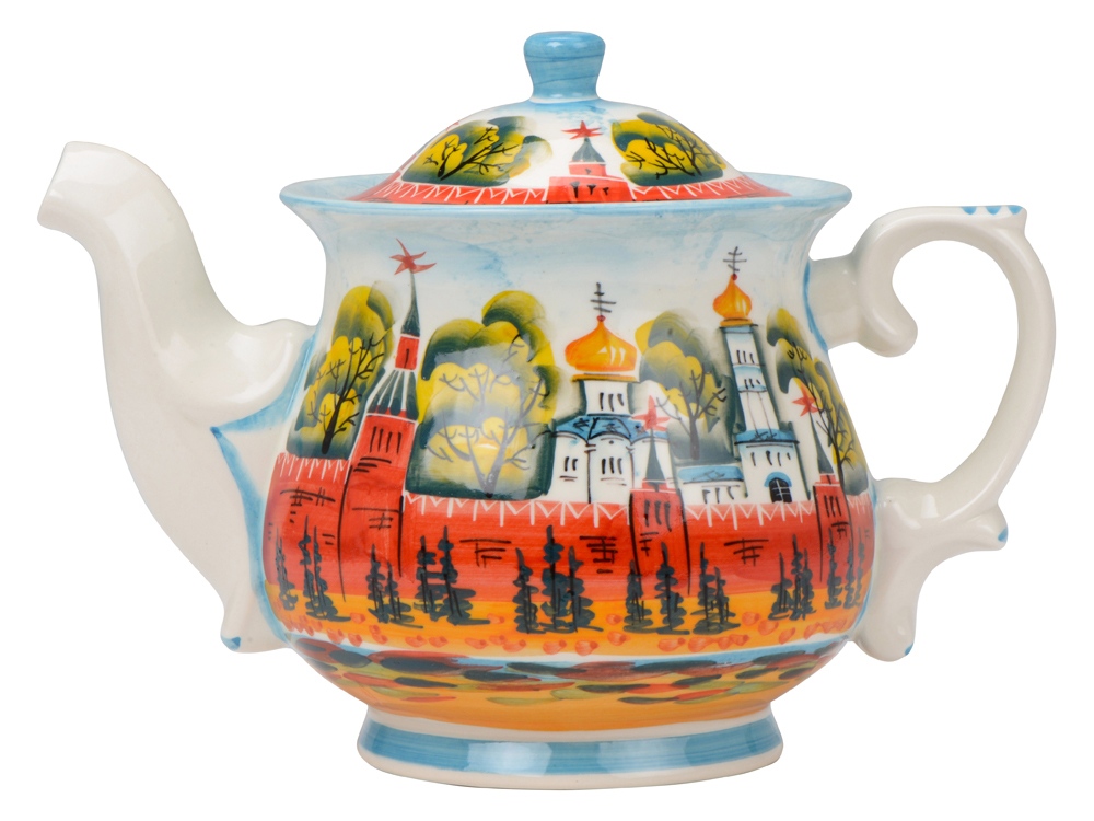 Набор Кремлевский: кукла на чайник, чайник заварной с росписью Набор Кремлевский: кукла на чайник, чайник заварной с росписью