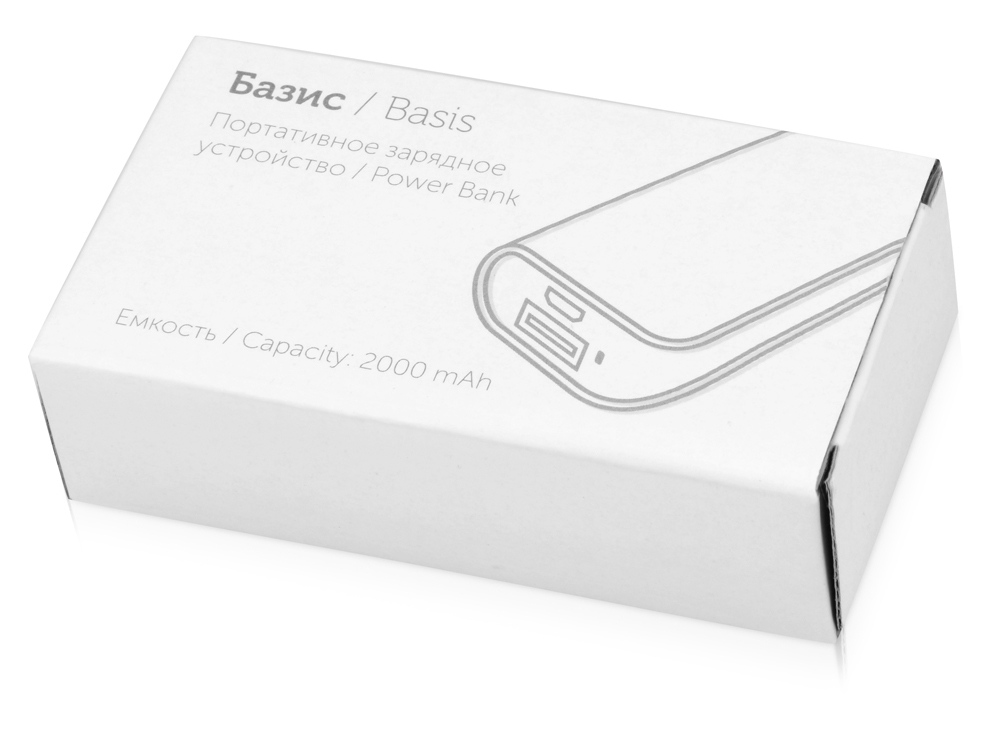 Портативное зарядное устройство (power bank) Basis, 2000 mAh, синий Портативное зарядное устройство (power bank) Basis, 2000 mAh, синий
